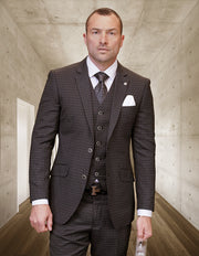 SALOTE 3 PC BROWN MODERN FIT SUIT