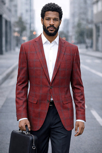 SAVONA-2-BURGUNDY-STATEMENT SUPER 200'S ITALIAN PLAID WOOL FABRIC