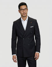 DEVIN 2 PC BLACK DOUBLE BREASTED MODERN FIT SUIT