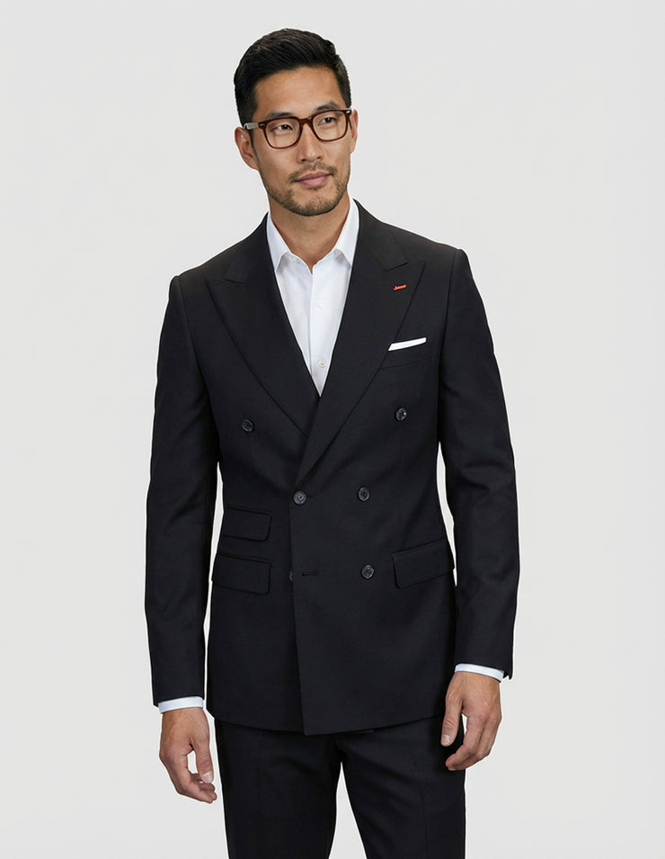DEVIN 2 PC BLACK DOUBLE BREASTED MODERN FIT SUIT