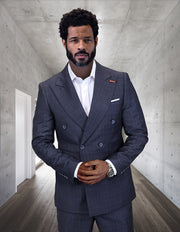 DEVIN 2 PC CHARCOAL DOUBLE BREASTED MODERN FIT SUIT