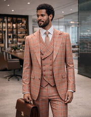SERGIO SALMON 3 PC MODERN FIT SUIT