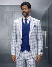 SERGIO WHITE 3 PC MODERN FIT SUIT