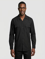 BLACK 2 PC SHIRT AND PANT SET