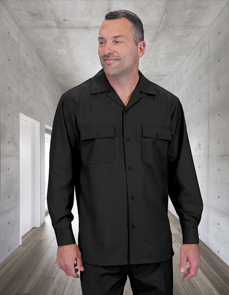 BLACK 2 PC SHIRT AND PANT SET