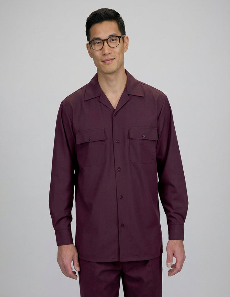 BURGUNDY 2 PC SHIRT AND PANT SET