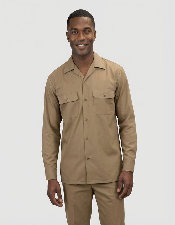 CARAMEL 2 PC SHIRT AND PANT SET