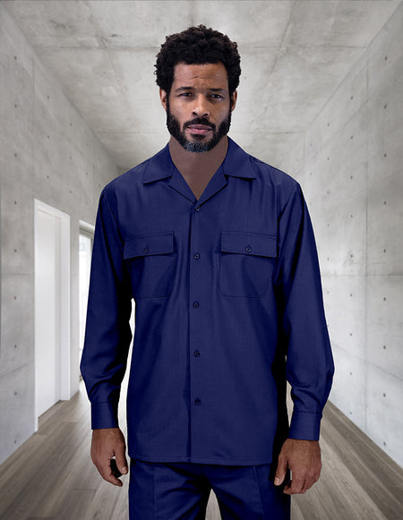 NAVY 2 PC SHIRT AND PANT SET