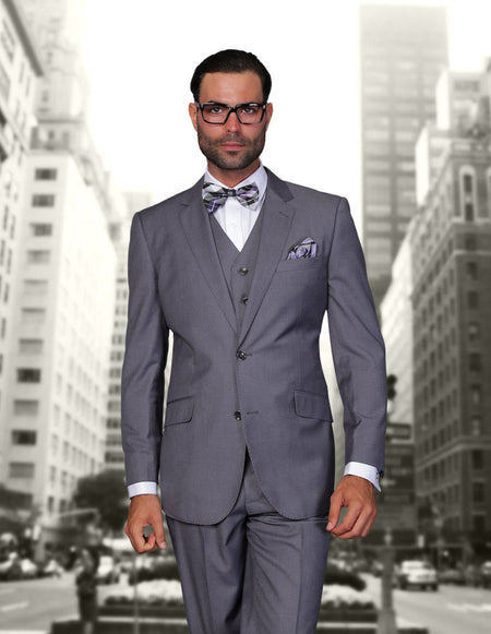 STAVROS 3 PC CHARCOAL MODERN FIT SUIT