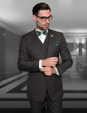 STAVROS 3 PC OLIVE MODERN FIT SUIT
