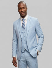 STAVROS 3 PC POWDER BLUE MODERN FIT SUIT