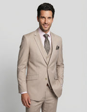 STAVROS 3 PC TAN MODERN FIT SUIT