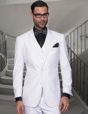 STAVROS 3 PC WHITE MODERN FIT SUIT