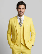 STAVROS 3 PC YELLOW MODERN FIT SUIT