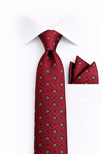 RED DOT 2 PC TIE & HANKIE SET