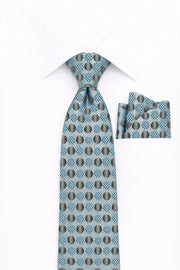 BLUE DOT 2 PC TIE & HANKIE SET