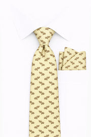 YELLOW PAISLEY 2 PC TIE & HANKIE SET