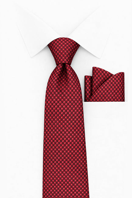 RED DOT 2 PC TIE & HANKIE SET