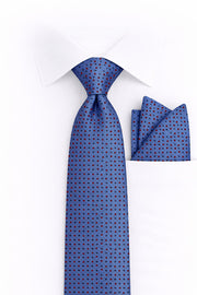 BLUE DOT 2 PC TIE & HANKIE SET