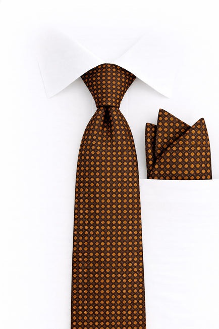 GOLD DOT 2 PC TIE & HANKIE SET