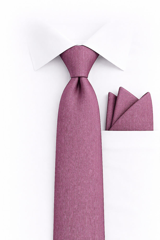 PINK 2 PC TIE & HANKIE SET