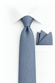 BLUE GRAY 2 PC TIE & HANKIE SET
