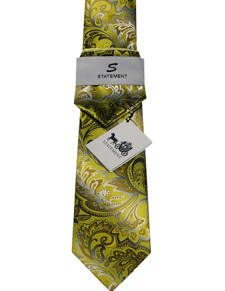 YELLOW PAISLEY 2 PC TIE & HANKIE SET