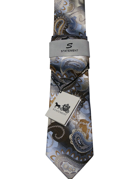 LIGHT BLUE PAISLEY 2 PC TIE & HANKIE SET