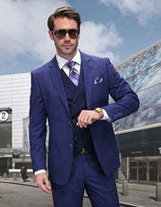 TARBONI 3 PC INDIGO MODERN FIT SUIT