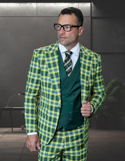 TERRY 3 PC HUNTER PLAID MODERN FIT SUIT