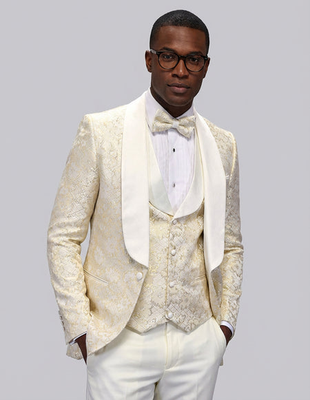 TIZANO 3 PC OFF WHITE MODERN FIT TUXEDO