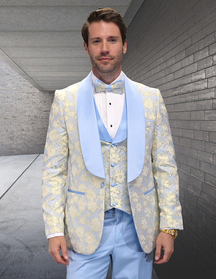 TIZANO 3 PC SKY BLUE MODERN FIT TUXEDO