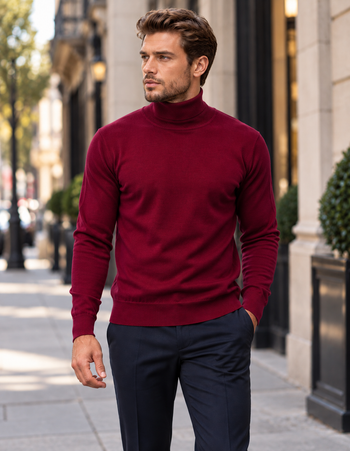 BURGUNDY TURTLE NECK