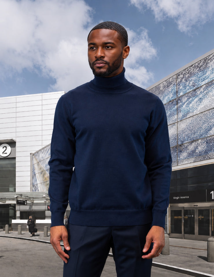 NAVY TURTLE NECK