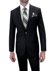TRISTAN 2 PC BLACK MODERN FIT SUIT