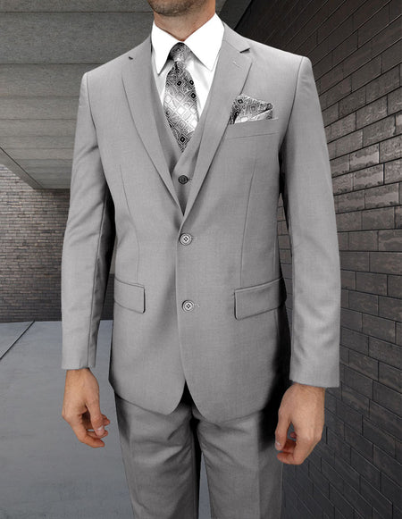 GRAY 3 PC MODERN FIT SUIT