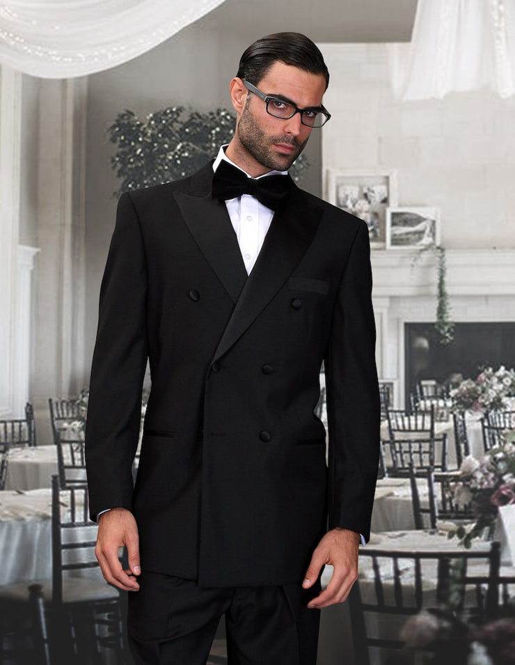 RENOIR 2 PC BLACK DOUBLE BREASTED REGULAR FIT TUXEDO