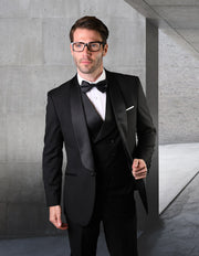JORDAN BLACK DOUBLE BREASTED 3 PC TUXEDO