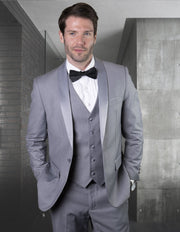 RENOIR 3 PC GREY/GREY MODERN FIT TUXEDO