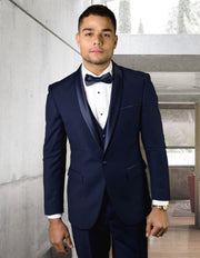 RENOIR 3 PC NAVY MODERN FIT TUXEDO