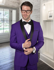RENOIR 3 PC PURPLE MODERN FIT TUXEDO