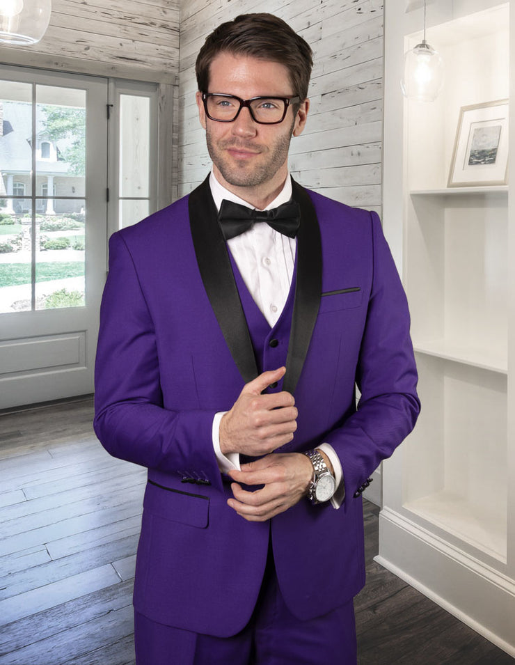 RENOIR 3 PC PURPLE MODERN FIT TUXEDO