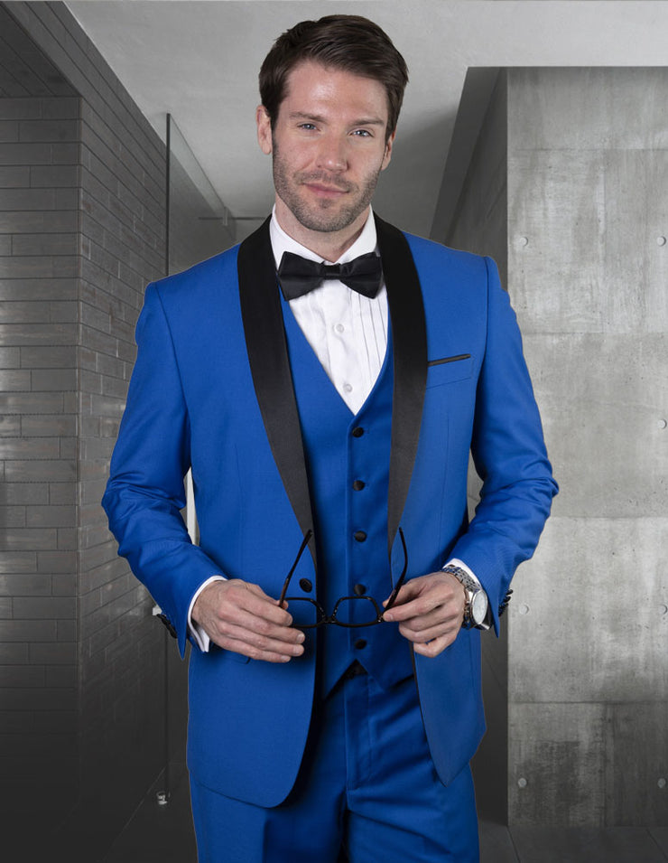 RENOIR 3 PC ROYAL BLUE MODERN FIT TUXEDO
