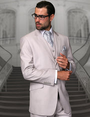 TAZMAN 3 PC ASH REGULAR FIT SUIT