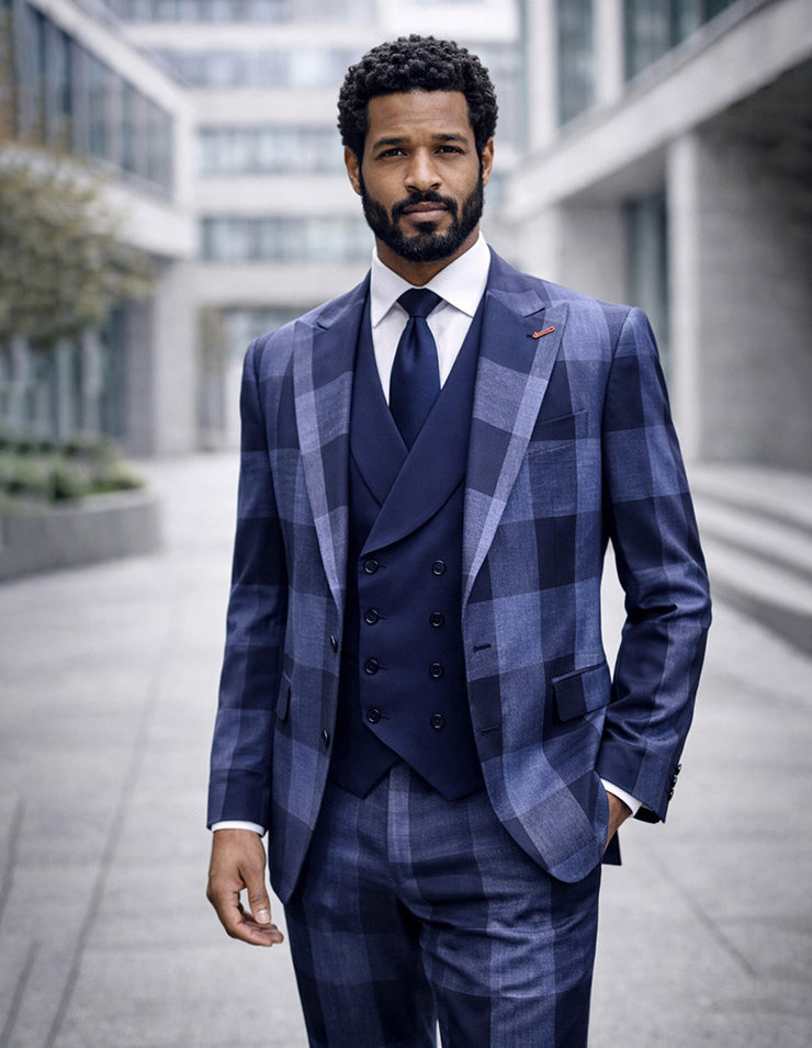 VENUS NAVY 3 PC MODERN FIT SUIT