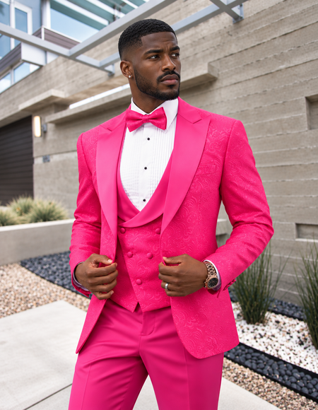BELAGIO XV 3 PC HOT PINK MODERN FIT TUXEDO