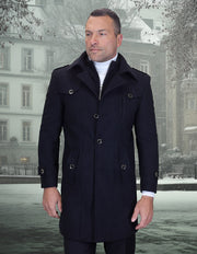 BLACK MODERN FIT WOOL JACKET