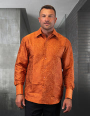 FANCY REGULAR FIT COPPER DRESS SHIRT