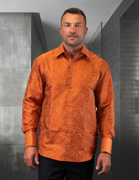 FANCY REGULAR FIT COPPER DRESS SHIRT