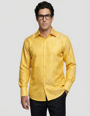 FANCY REGULAR FIT GOLD DRESS SHIRT